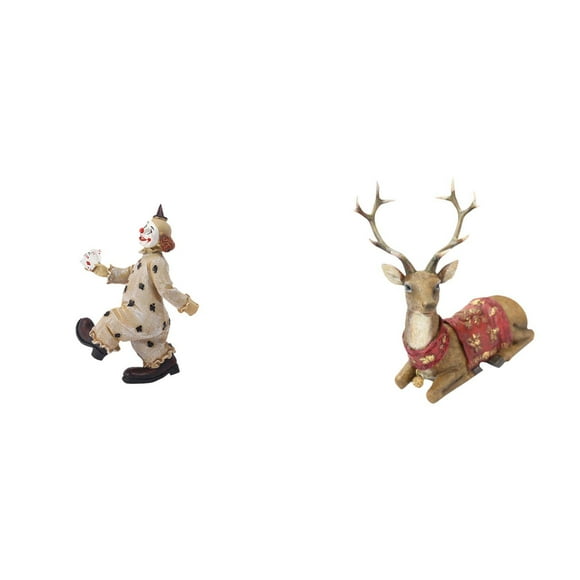 Colección de figuras de payasos y renos para centro de mesa, vitrina, comedor, sala de estar, oficina, dormitorio. Ideal como regalo.