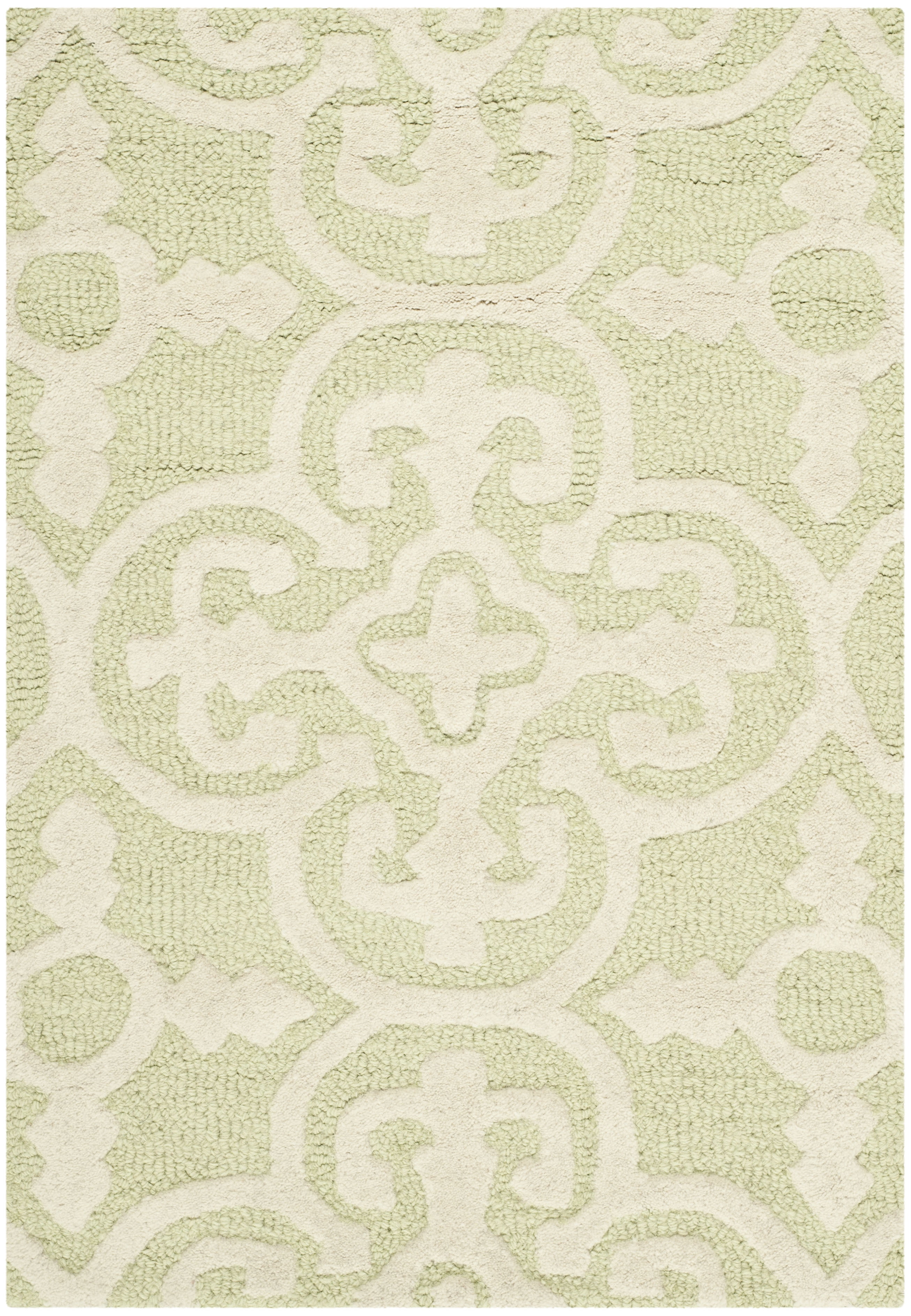 SAFAVIEH Cambridge Kimberly Geometric Wool Area Rug, Light Green/Ivory, 2'6" x 4'