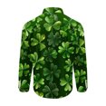 thumbnail image 4 of cllios Men's St. Patrick's Day Button Down Shirt Hawaiian Shirts for Men Green Stripes Printed Summer T Shirt Lucky Short Sleeve Party Tops, 4 of 5