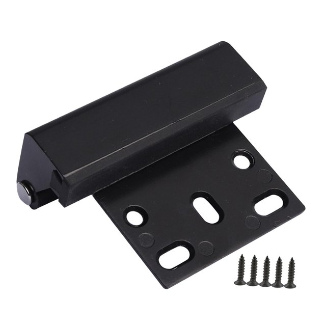 Cerradura de refuerzo de puerta, dispositivo de seguridad, práctico accesorio universal a prueba de niños, sin taladro, aleación de aluminio multiusos Negro