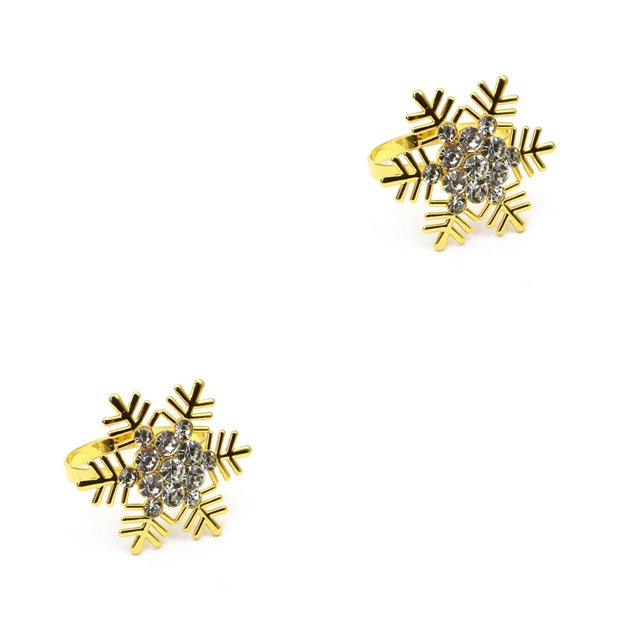 Advancent Ajuste de la Decoración Navidad Copo de nieve Diseño Servilletas Círculos Toalla Hebilla para la familia occidental Hotel Boda Fiesta Type1 NO1 Advancent CBP262801