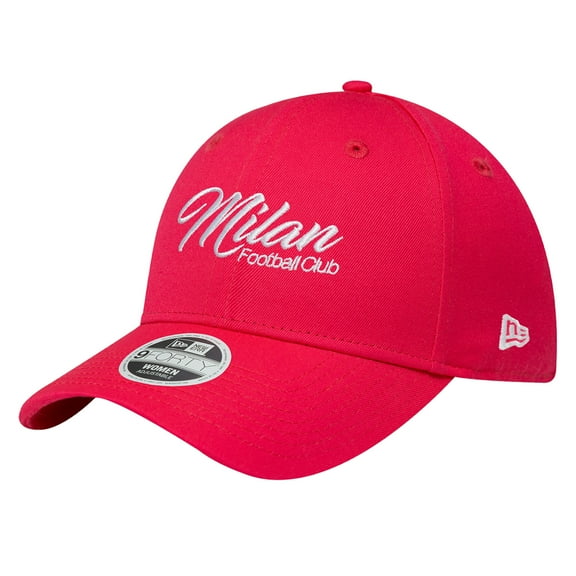 Women's-New Era Pink AC Milan Wordmark 9FORTY Adjustable Hat
