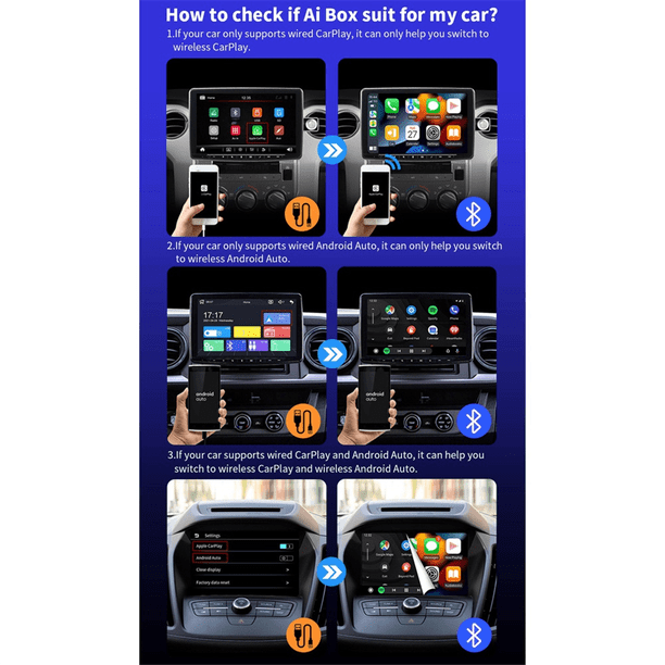 Car AI BOX 2-In-1 Wireless Android Auto Carplay Adapter Smart Car
