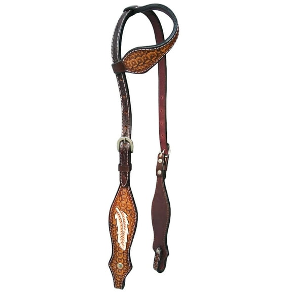 HILASON Western Horse Floral One Ear Headstall American Leather Brown