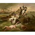 thumbnail image 2 of Copley, John Singleton 14x12 Black Ornate Wood Framed with Double Matting Museum Art Print Titled - Watson and the Shark, 2 of 4