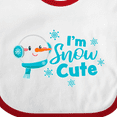 thumbnail image 4 of Inktastic I'm Snow Cute with Snowman and Snowflakes Christmas Boys or Girls Baby Bib, 4 of 4