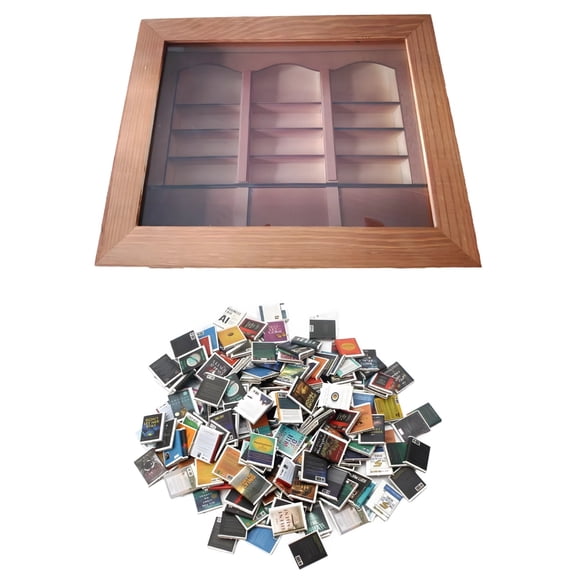 Stress Relief Mini Bookshelf,Paper & Plastic, Shake Away Your Anxiety with 200 Pcs Colorful Books – Creative Miniature Book Display Cabinet for Desktop Home Decor