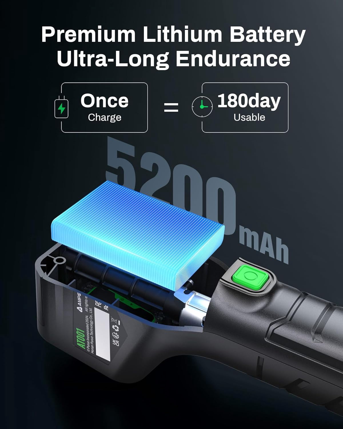 Tire Inflator Portable AMPBANK AT001, Portable Tire Inflator for Car with Pressure Gauge,Auto Air Pump150 PSI, Portable Air Compressor with LED for Car Tires, Motorcycle, SUV, Bicycle, Balls and More
