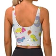 thumbnail image 3 of PAYOHTO Women's Sports Vest Cute Funny Kids Dinosaurs Colorful Quick-drying Breathable Lightweight Elastic Exercise Daily Wear Summer Gift, 3 of 10