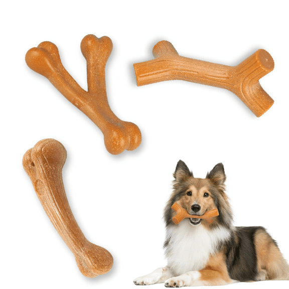 WPC Dog Chew Toys 3-Pack, Assorted Shapes for Aggressive Chewers
