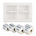 thumbnail image 2 of Boreas Recessed Solid Wood Double Toilet Paper Holder 13.25 X 8.5 - White Enamel, 2 of 5