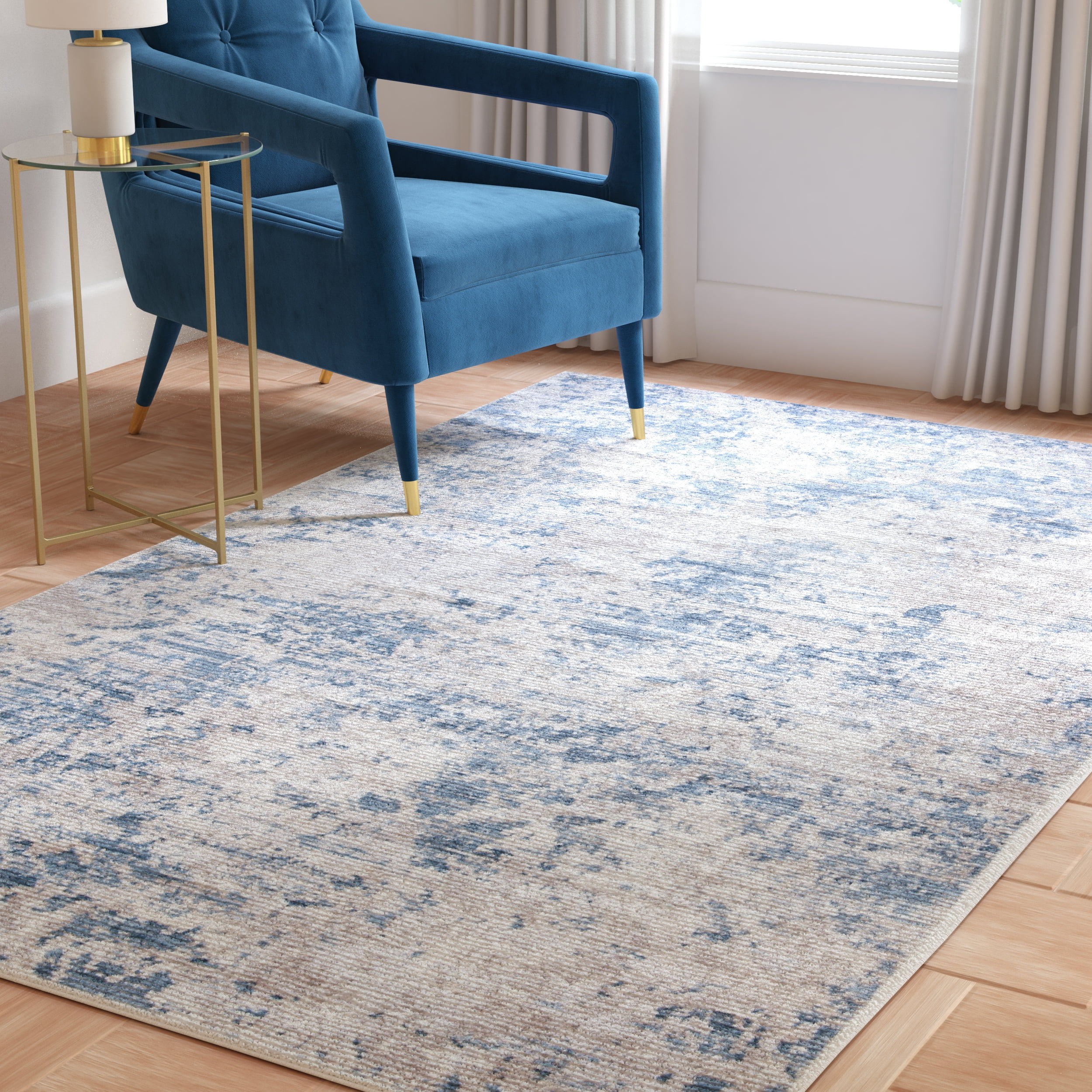 SAFAVIEH Amelia Alastar Abstract Distressed Area Rug, Gray/Blue, 8' x 10'