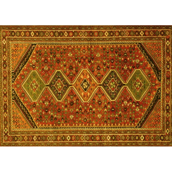 Ahgly Company Indoor Rectangle Persian Yellow Traditional Area Rugs, 2' x 4'