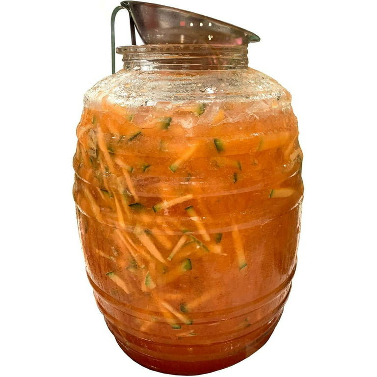 Vitrolero Aguas Frescas Tapadera Water Jug Juice Beverage Container With  Lid & 16oz Ladle Combo, 5-Gallon 20L - Clear BPA Free Food Grade Plastic