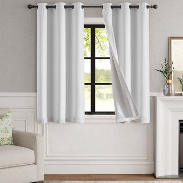 Curtainking 100% Blackout, Sun Blocking, 38x63 inch White Grommet Top ...