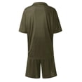 thumbnail image 5 of Men's Spring Summer 2-Piece Tracksuit, Short Sleeve Polo Shirt and Shorts, Casual Sport Suit For Hot Weather Outdoor Activities,Gray,M, 5 of 7