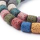 thumbnail image 3 of Natural Lava Rock Beads Strands Dyed Column Mixed Color 8~8.5x8~8.5mm Hole: 2mm about 46 pcs/Strand 15.35 inch(39 cm), 3 of 3