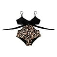 thumbnail image 3 of PENGXIANG Bikinis Taille Haute Monokini Croisé devant pour Femmes Imprimé Peau de Léopard Serpent, 3 of 3