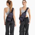 thumbnail image 6 of Sling Backpack,Purple Halloween Ghost Pumpkin Skull Pattern Sling Bag with Water Bottle Holder,Waterproof Sling Bag for Men/Women with Headphone Jack for Hiking,Travel, 6 of 6