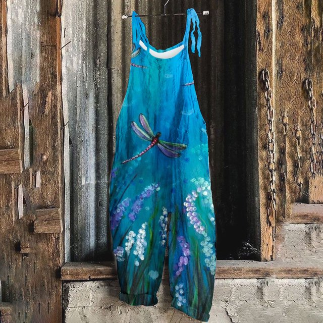 Ichuanyi liquidación de mujeres con mangas de verano impresas para mujeres pantalones casuales de una pieza sin espalda ICHUANYI WER2023082206468