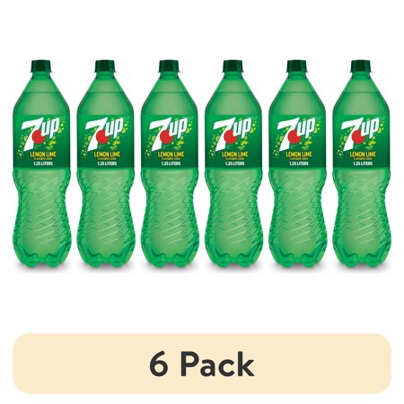 (6 pack) 7UP Caffeine Free Lemon Lime Soda Pop, No Allergens, 1.25 L Bottle