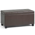 thumbnail image 1 of Simpli Home Dover Banc de Rangement en Similicuir Brun Chocolat, 1 of 5
