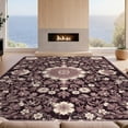 thumbnail image 2 of Design&I 4'x6' Ultra Soft Area Rug, Boho Vintage Trailing Scroll Vine Border Abstract Watercolor Purple Flowing None Fluffy Washable Non Shedding for Bedroom Living Room Home Office, 2 of 7