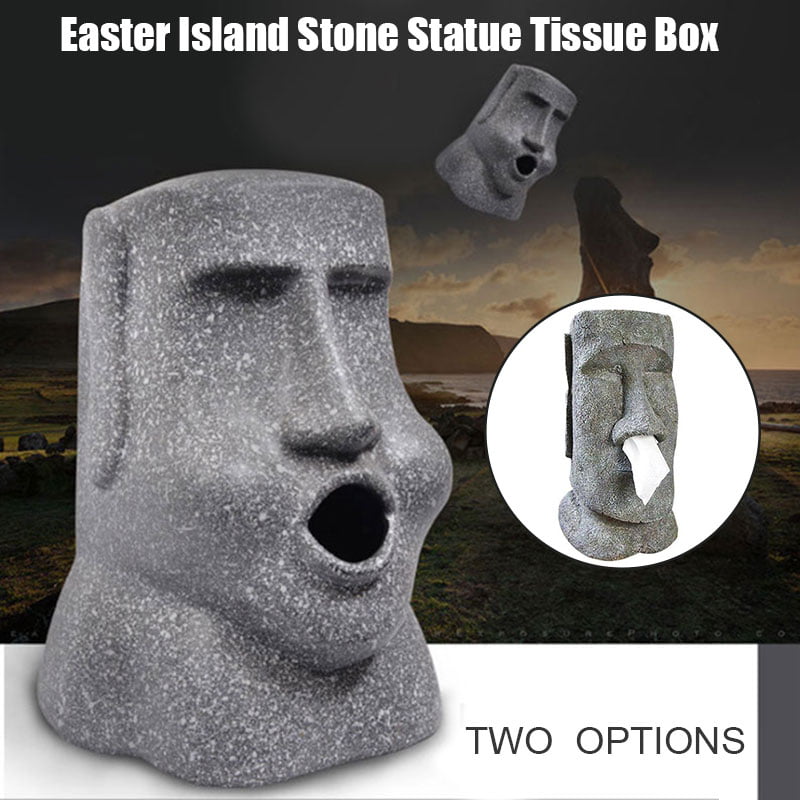 LIOOBO Easter Island Moai Tissue Box Cover Creative Face Tissue case Holder Napkin Case for Home Car Restaurant