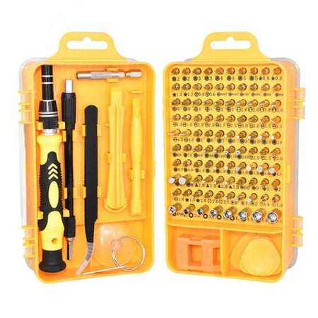 

Surpdew 115-In-1 Screwdriver Set Multifunctional Cell Phone Laptop Repair And Removal Complete Set Of Combination Hardware Tools Yellow