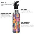 thumbnail image 3 of Yayeee 20oz Insulated Water Bottle Double Wall Stainless Steel with Flip Straw Lid, Art Buildings, 3 of 7