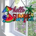 thumbnail image 4 of Tropical Hello Summer Acrylic Window Hanging – Beach Theme Faux Stained Glass Suncatcher, Palm Tree Summer Vibes Art Decor 4319525359, 4 of 4