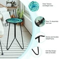 thumbnail image 4 of Liffy Green Glass Side Table - 20" Height Vortex Metal End Table with Plant Stand for Living Room, Balcony, Porch, 4 of 8