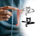 thumbnail image 2 of Visland 4 Pcs Crochet Ring Adjustable Metal Yarn Guide Crochet Rings Set Cat-shaped Knitting Tension Ring for Home, 2 of 8
