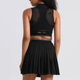 thumbnail image 6 of Gamivast Athletic Dress for Women Sleeveless Mini Dress Stand Collar Tennis Dress Quarter Zip Pleated Hem Slim Fit Sporty Gym Golf Daily Wear, 6 of 8