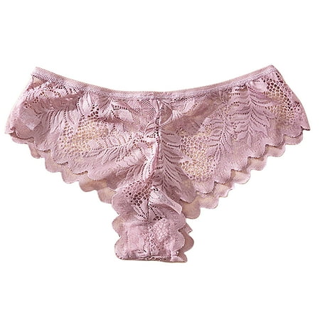 Summer Saving Clearance! THDHVS Ladies Underwear Panties Plus Size Underwear for Women Women s Sexy Solid Color Lace Cotton Crotch interest Low Waist Thong Underwear