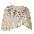 thumbnail image 3 of PrettyGuide Women's 1920s Shawl Beaded Sequin Deco Evening Cape Bolero Flapper Cover up, 3 of 4
