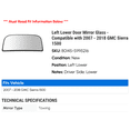 thumbnail image 2 of Left Lower Door Mirror Glass - Compatible with 2007 - 2018 GMC Sierra 1500 2008 2009 2010 2011 2012 2013 2014 2015 2016 2017, 2 of 2