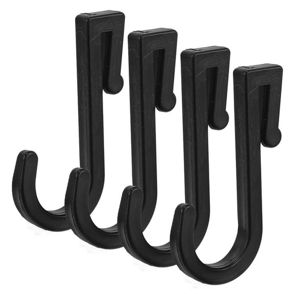 LOLIPPYY 4-Pack Black Plastic J Hooks for Squat Rack, Wire Shelving, and Storage Organization Solutions