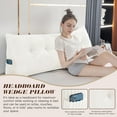 thumbnail image 5 of Large Triangular Headboard Wedge Bed Rest Reading Pillow Backrest Positioning Support Bolster Cushion with Removable Cover (, Twin: 39x8x20 Inches), 5 of 8