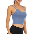 thumbnail image 5 of FANNYC Sports Bras For Women CrissCross Back Yoga Bra Crop Tank Tops Medium Support Removable Padded Sports Bra For Workout Running Tube Vest, 5 of 7