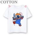thumbnail image 3 of 2024 Disney Anime Stitch Moda Verano Niños Múltiples Dibujos Animados Algodón Camisetas Cuello Redondo Casual Manga Corta Estampado Patrón, 3 of 5