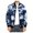 Dark Blue, variant on Herrnalise Men's Casual Temperament Fashion Stand Collar Zipper Jacket Printed Long Sleeve Hoodless Casual Jacket Green