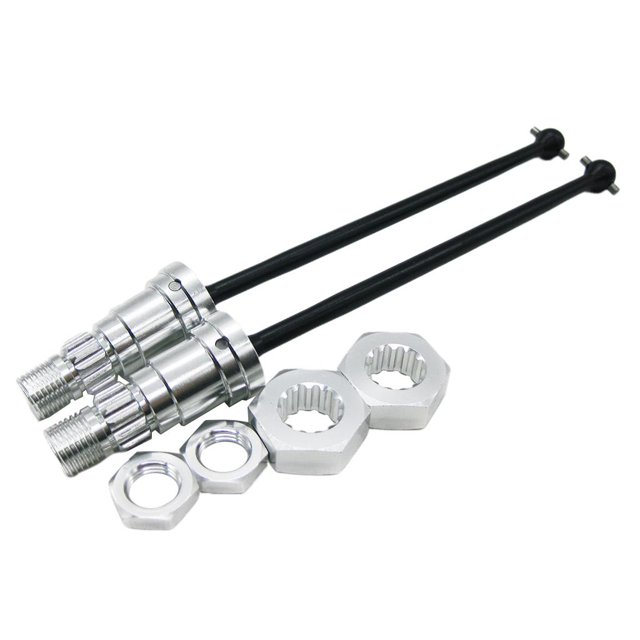 Eje de transmisión universal 2pcs 1/5 Frontal Trasero Universal Drive Ejes para , Plata Plata Magideal Eje de transmisión universal