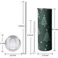 thumbnail image 5 of 20oz Dark Green Christmas Tree Pattern Skinny Tumblers Stainless Steel Tumbler with Lid and Straw,Vacuum Insulated Double Wall Travel Tumbler Cups with Cleaning Brush for Coffee,Tea, 5 of 6