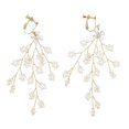 thumbnail image 2 of s mujeres flor de material cristal con colgante decración Clip el oído joyería de Hugo Pendientes de plata de ley para mujer, 2 of 9