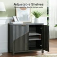 thumbnail image 3 of OAKHAM Buffet Bahut Cannelé avec Tablettes Ajustables, Crédence Console d'Appoint Moderne, Chêne Minuit, 3 of 6