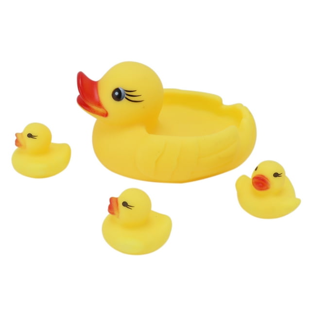 4 piezas de pato de juguete de baño para bebé, lindo flotador de animales, juguete de ducha para baño, regalo para niños, decoración, pato amarillo