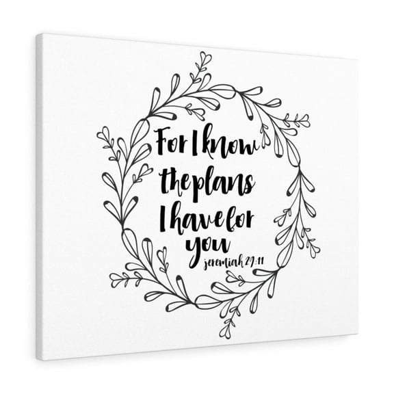 Scripture Walls Jeremiah 29:11 Plans I Have For You White Wreath Bible Verse Canvas Christian Wall Art Ready to Hang Unframed