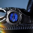 thumbnail image 2 of Reloj para hombre, deportivo, resistente al agua, para estudiantes, de aspecto elegante, para estudiantes de secundaria, moderno, multifuncional, con tecnología negra, reloj electrónico luminoso, 2 of 6