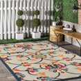 thumbnail image 4 of LR Home Elise 7'10" x 9'10" Orange/Blue Trellis Hi-Low Indoor/Outdoor Area Rug, 4 of 10